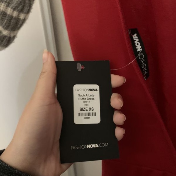 Red Long truffle dress - Picture 3 of 5